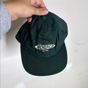 Nordica Dark Green Embroidered Cotton Adjustable Baseball Style Cap Hat OS